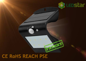 Solar LED Wall Light-1.5W Black